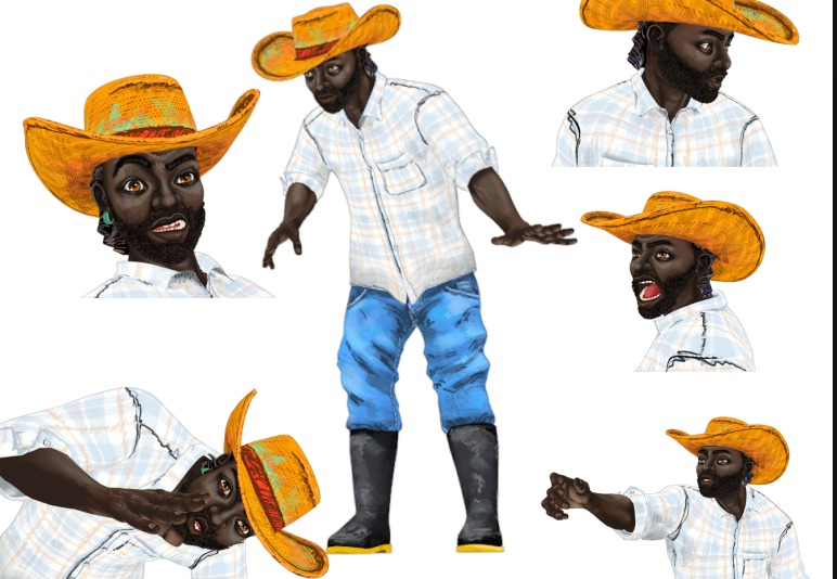 Hoja de expresiones y poses de Daniel, el protagonista de Canoero